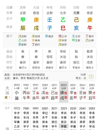 巳亥相冲，子午相冲，本人精神病（八字真人在线算命）