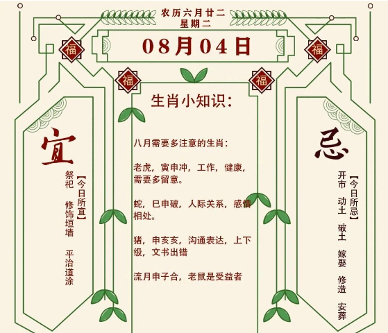 2026年十二生肖08月04日注意事项：算命真人网站