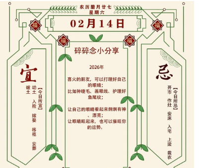 2026年十二生肖02月14日注意事项：算命真人网站